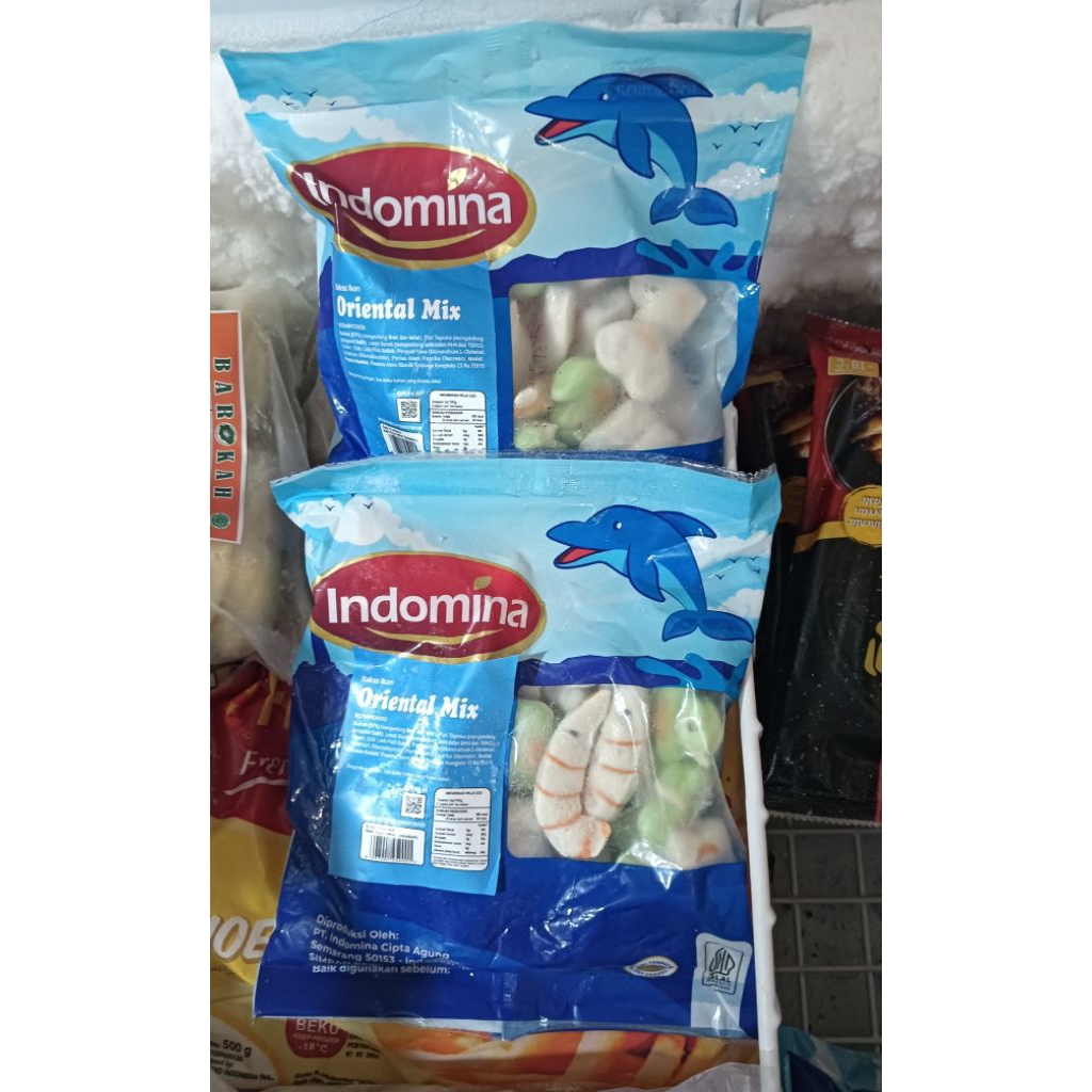 

Indomina Oriental mix seafood Bakso ikan 500grm Zabir Frozen Food