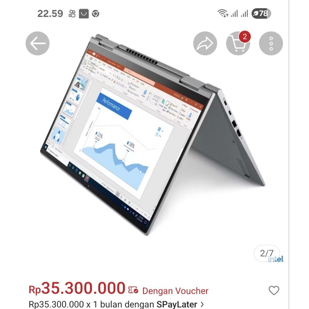 laptop lenovo thinkpad X1 yoga gen 6 type number 20XY007LID core i7 1185G7 ram 16gb ssd 1tb touch sc