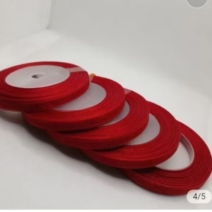 

Pita Satin Poliester Warna 1cm Pita Pembungkus Kado Kepang Anak perrol 6mm isi 200 yard