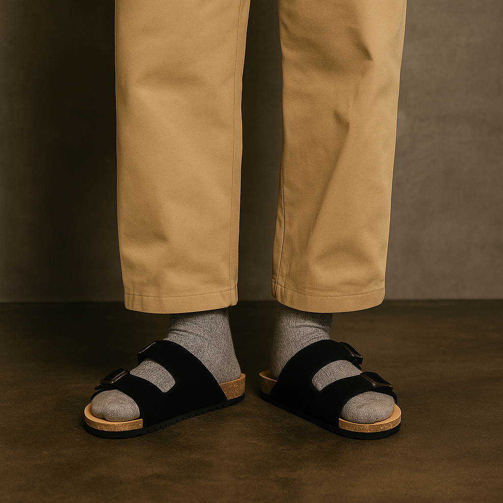 Sandal Pria - Jackson Nubuck Series Zoe Berlin - Sendal Cork Cowok Puyuh Birken Slide