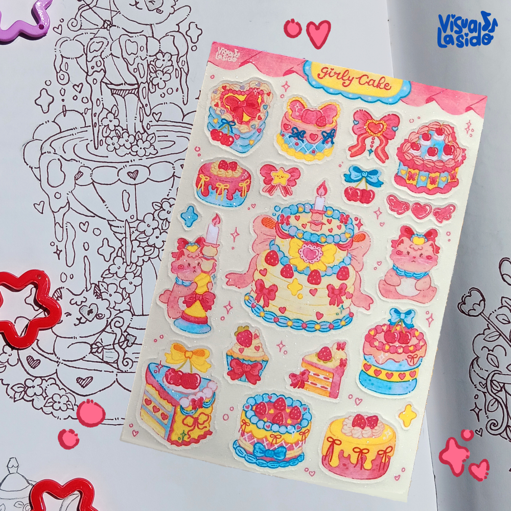 

Girly Cake - Sticker Sheet