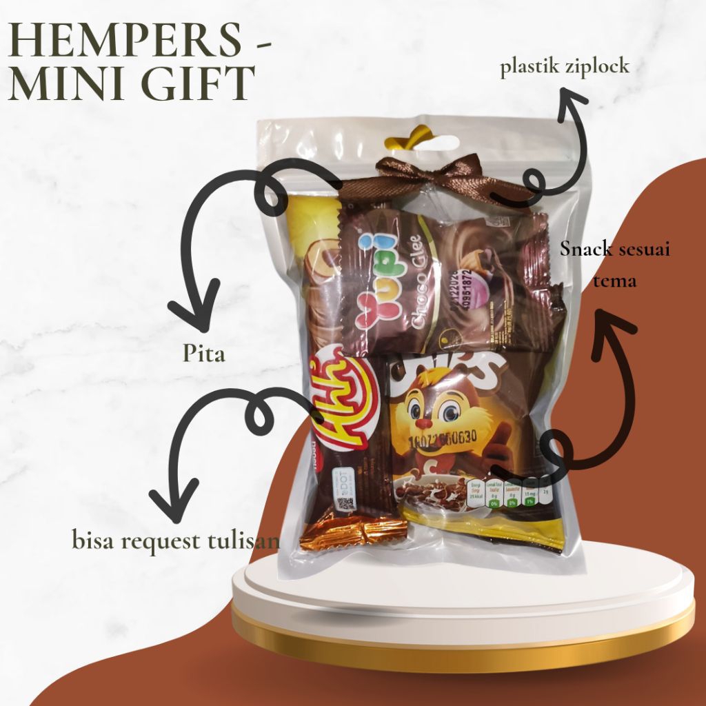 

Mini Gift Snack - Mini hampers ulang tahun kelulusan sekolah Hari Raya bisa request ucapan