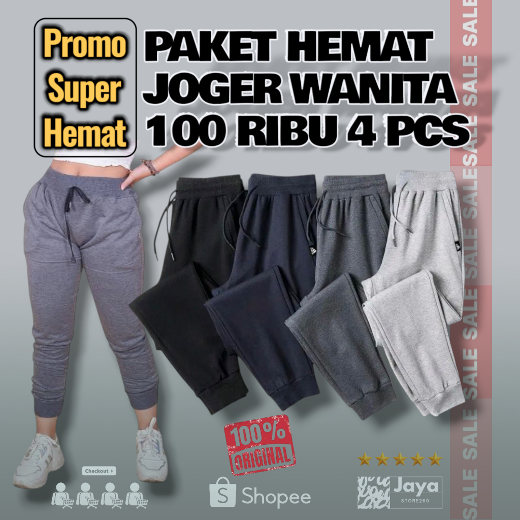 CELANA OLAHRAGA WANITA JOGER BABYTERRY DEWASA JUMBO