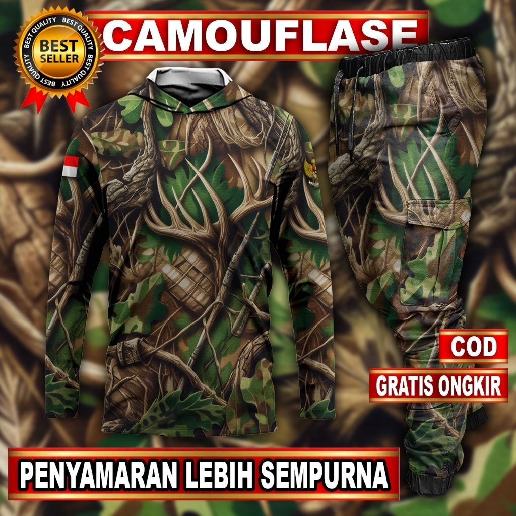 SETELAN BAJU CAMO HUNTING BERBURU | JERSEY CAMO HUNTING | BAJU CAMO HUNTING | BAJU CAMO | PAKAIAN BE