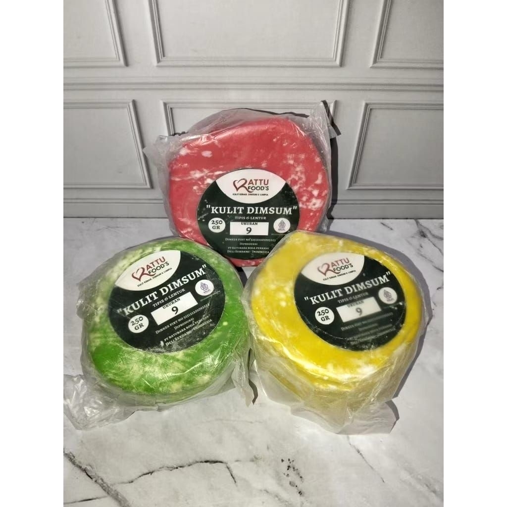 kulit dimsum bulat warna warni