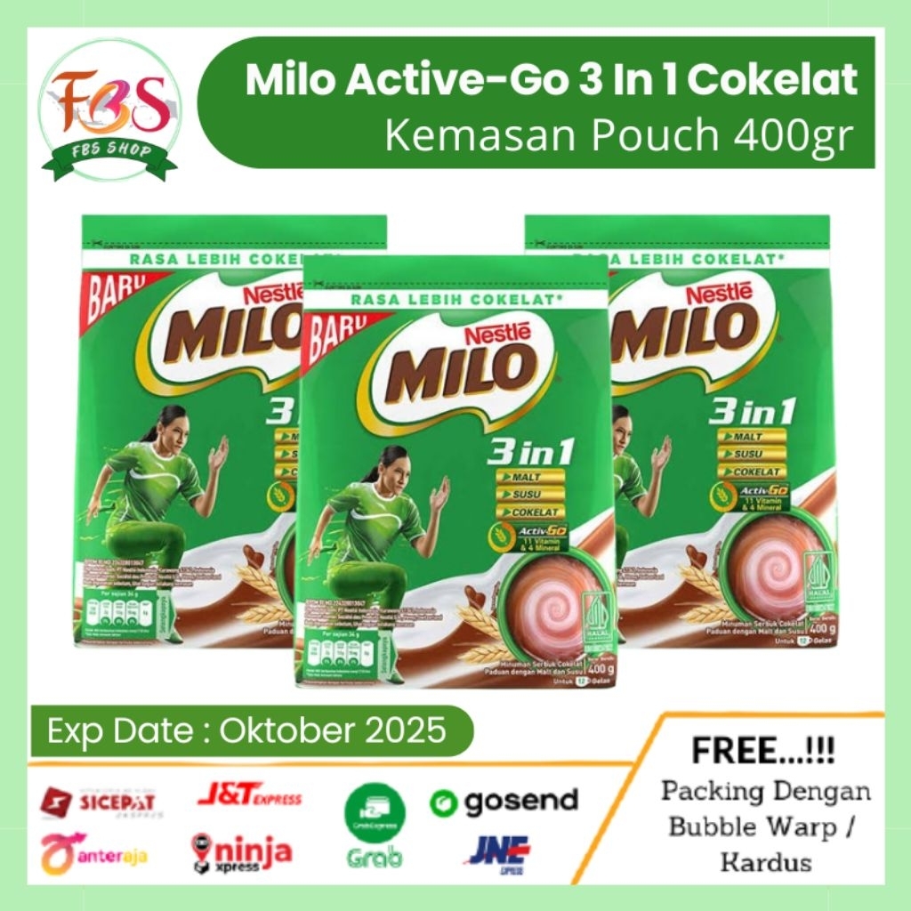 

Nestle Milo Active Go 3 in 1 Coklat 400gr