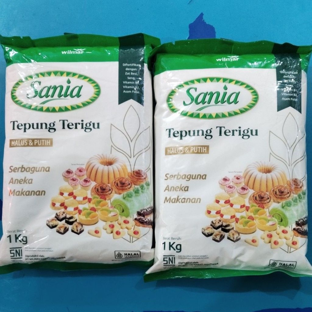 

SANIA Tepung terigu kemasan 1kg Tepung ptotein sedang