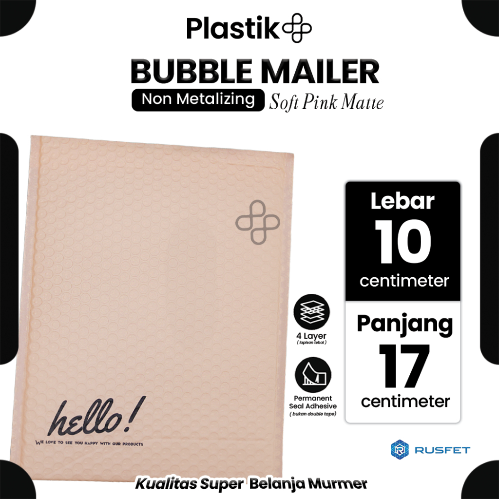 

Amplop Bubble Envelope Mailer Rusfet Harga Satuan Pink 10 x 17 cm