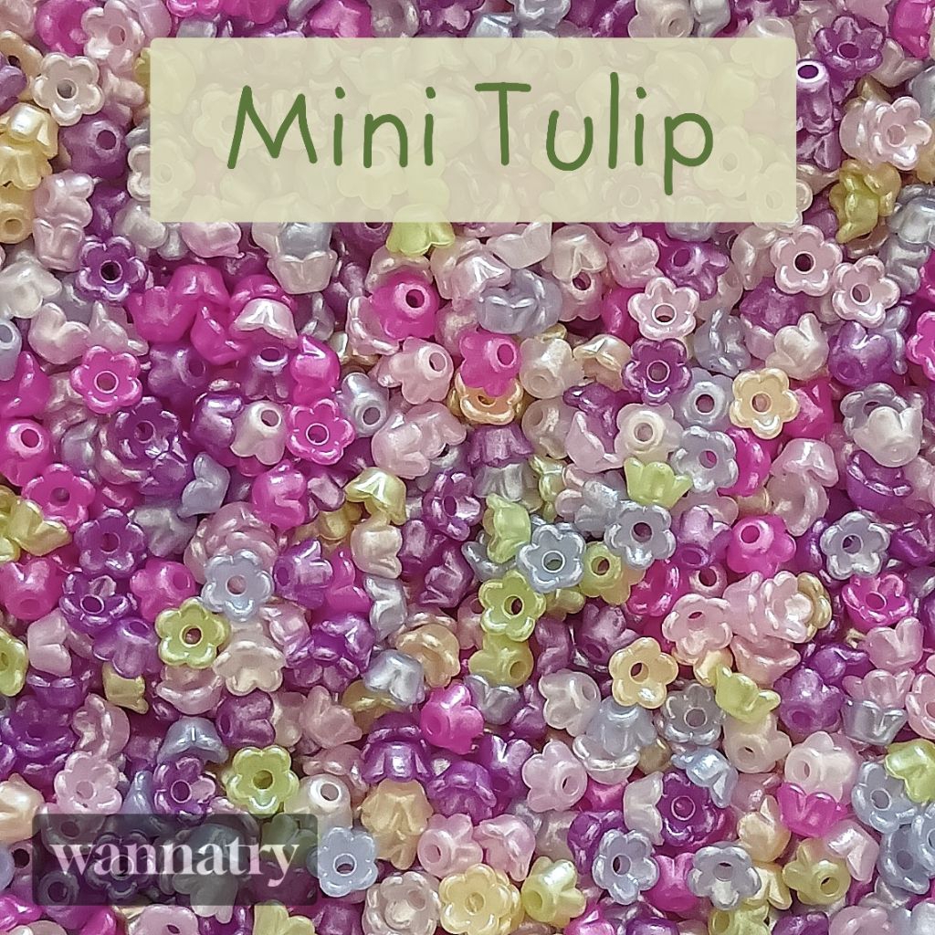200pcs Mini Kelopak Tulip Warna Mote Kelopak Mini Manik Kelopak Tulip