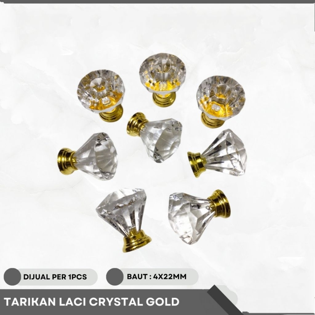 Tarikan bulat kristal untuk laci lemari, tarikan laci bulat kristal