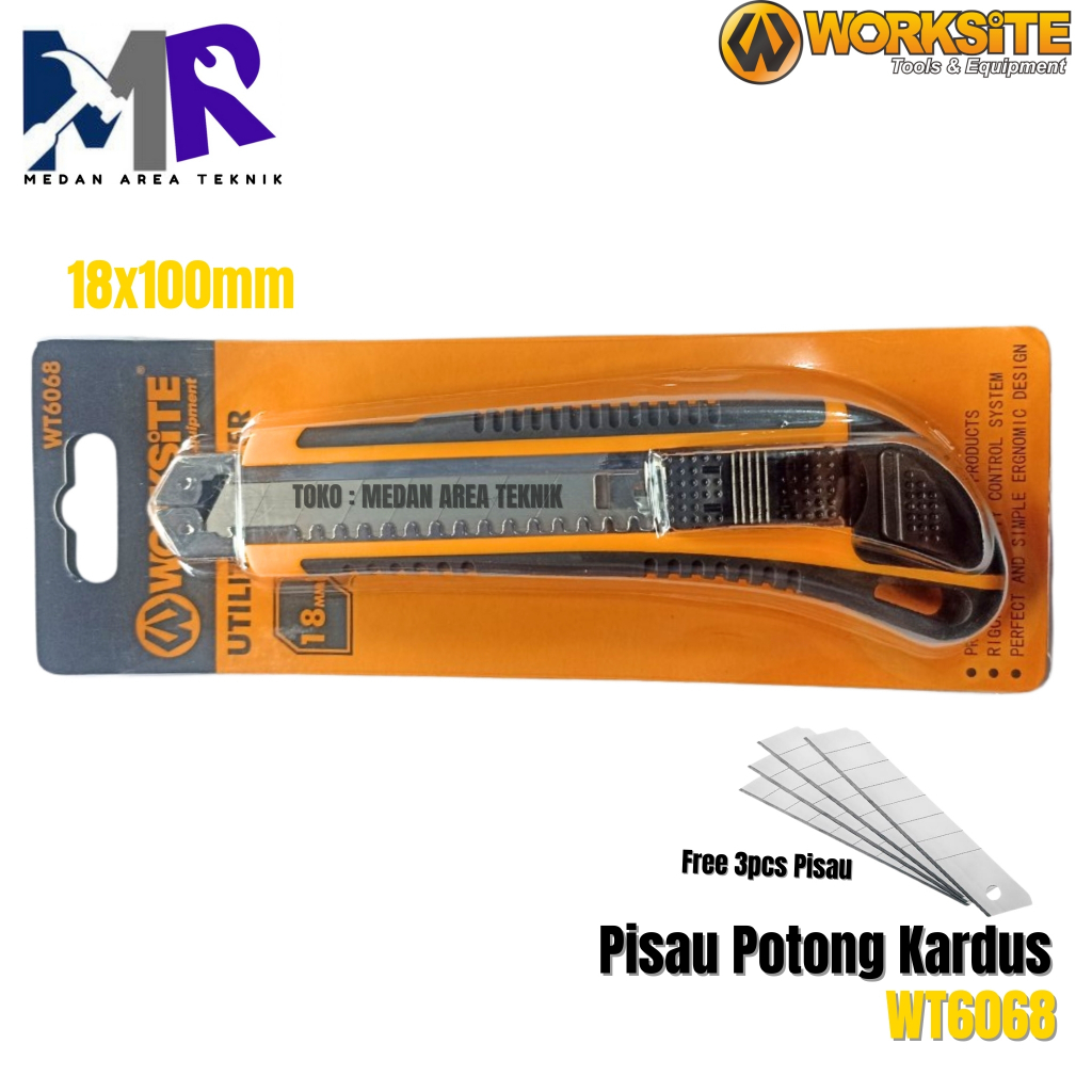 

Worksite Cutter Potong Kardus Handle tebal 18mm WT6068