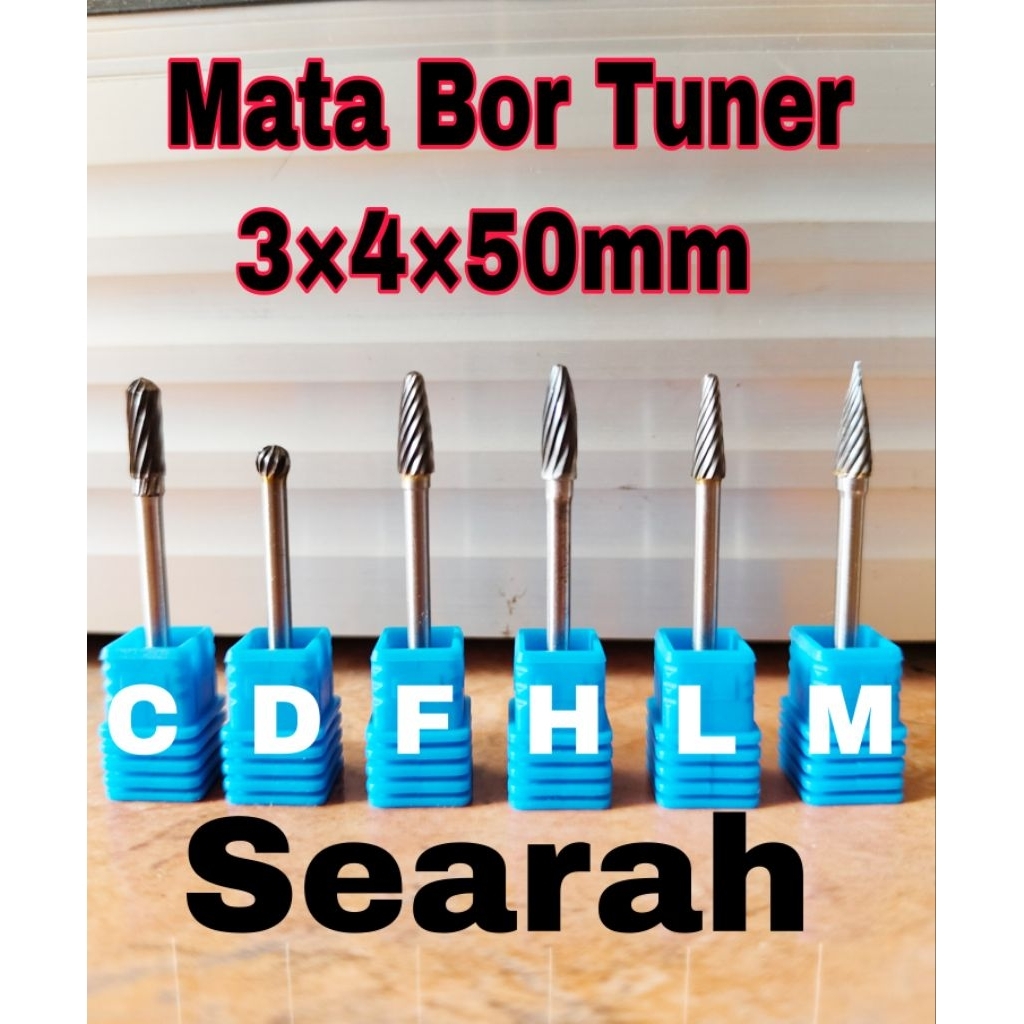 1 Biji Mata Bor Tuner Searah 3x4×50mm mata tuner tungsten carbide