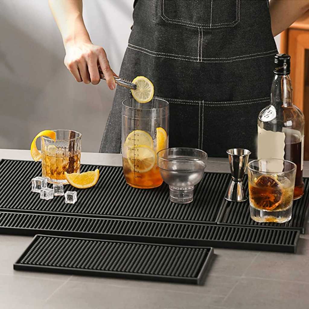 One Two Cups Bar Mat Rubber Anti Slip Tatakan Gelas Alas Meja - TY3