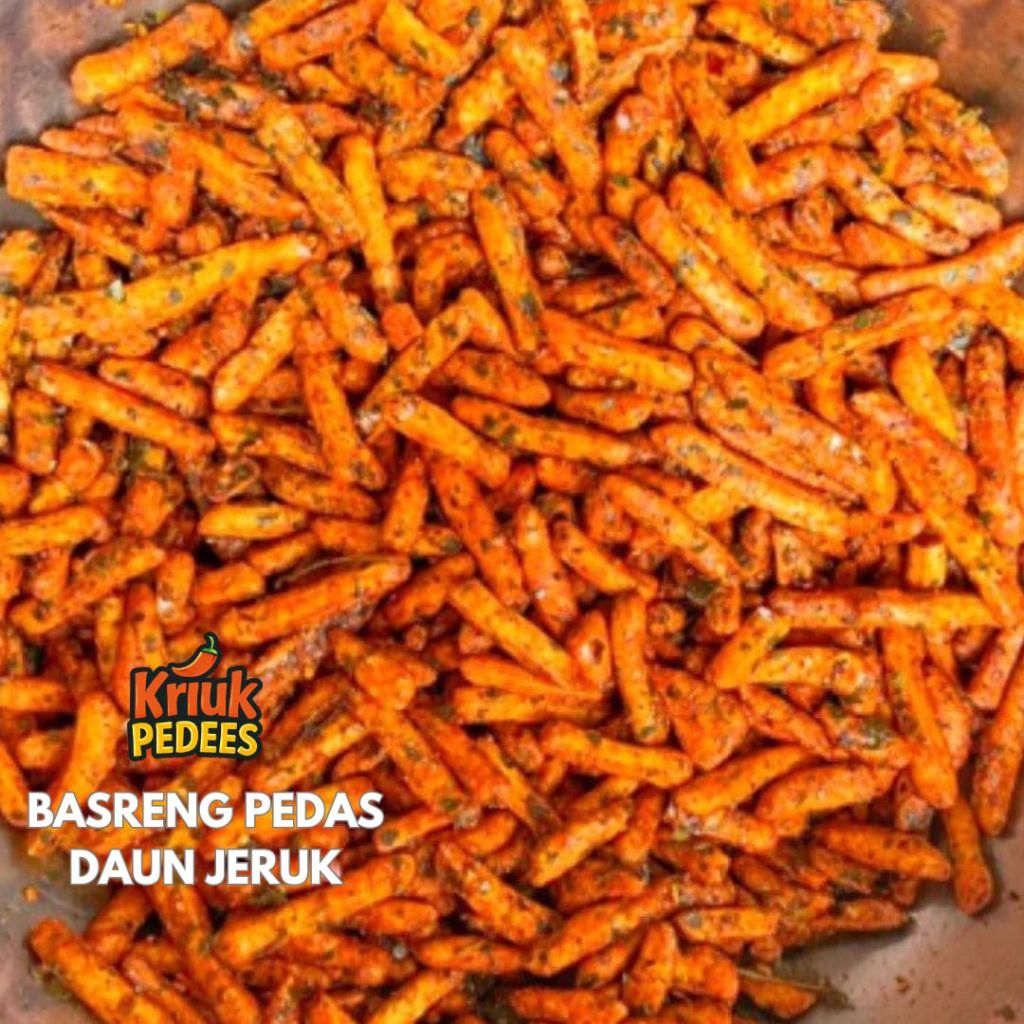 

(KRIUK PEDEES) BASRENG Pedas Daun Jeruk 1KG- Camilan Pedas Super Kriuk Bikin Ngemil lebih Seru!