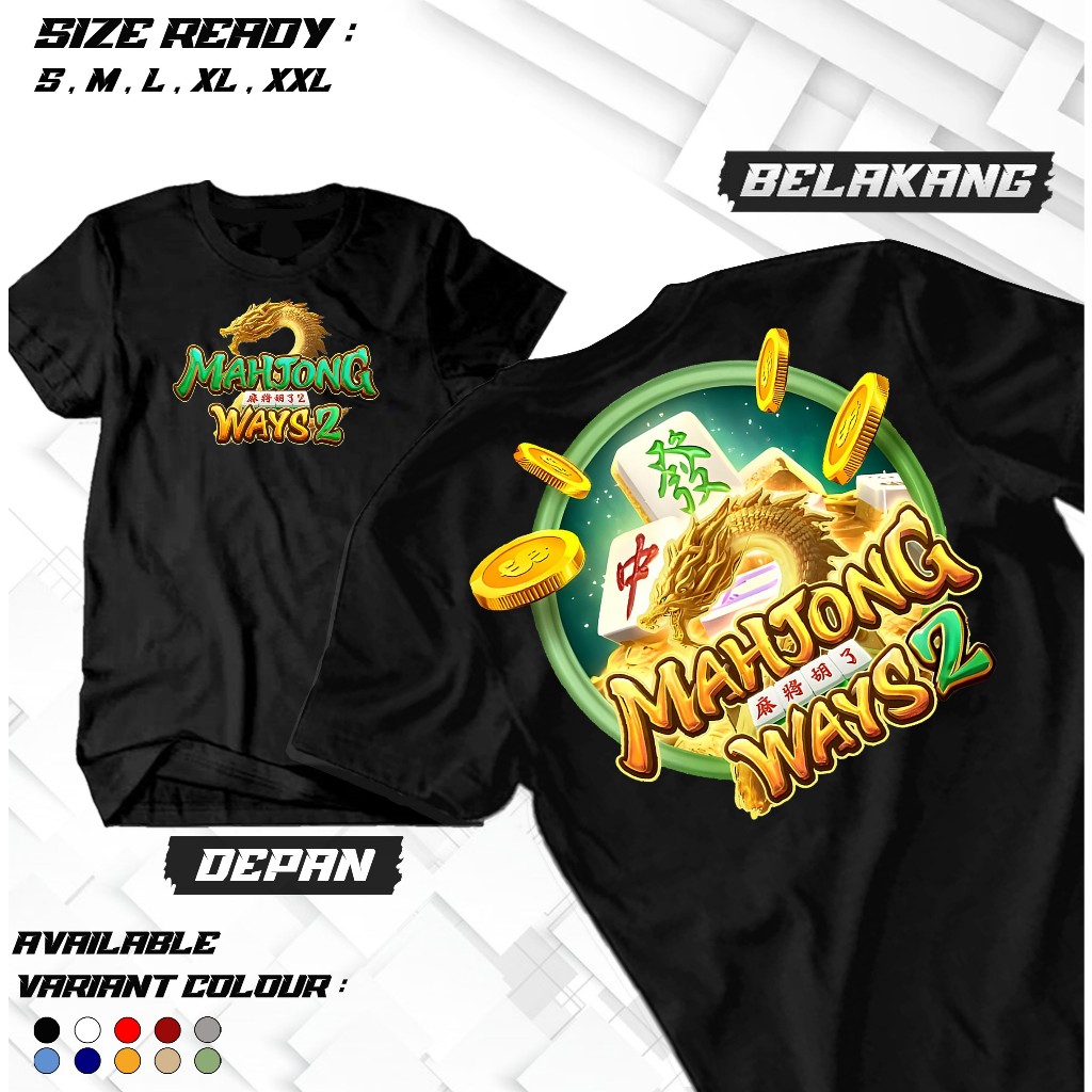 ABASTORE.IDN- KAOS  MAHJONG WAYS2 Kaos Distro Mahjong Ways 2 - Atasan Cotton DEWASA PRIA WANITA