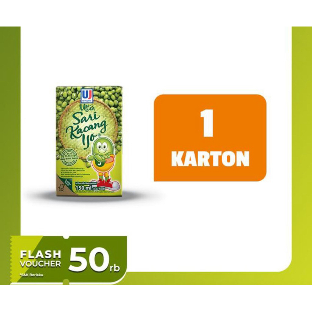 

Ultra Sari Kacang Ijo 150ml / Minuman Kacang Hijau Enak