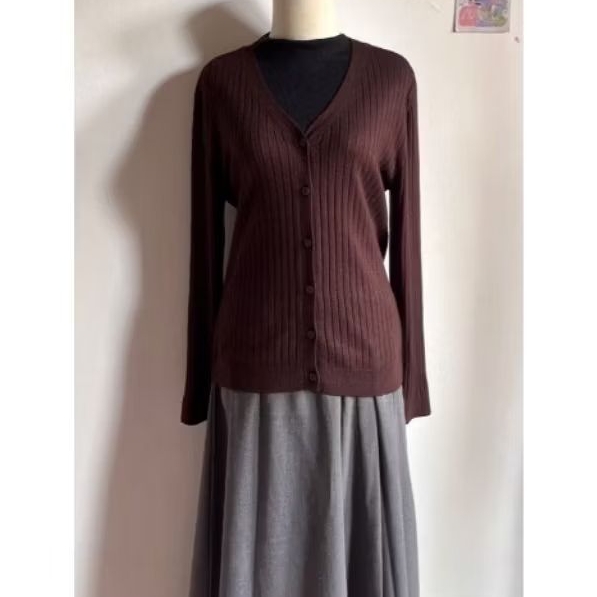 GU DARK BROWN CARDIGN LIDI