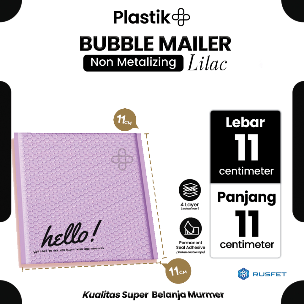 

AMPLOP BUBBLE MURAH | POLYBUBBLE MURAH LIGHT PURPLE 11X11CM