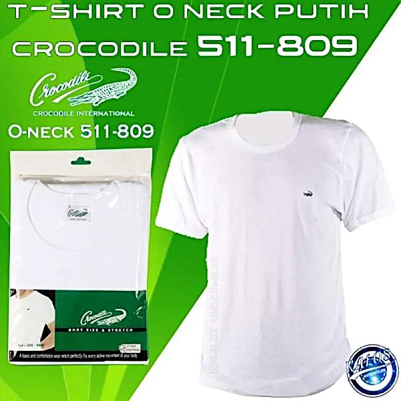 Crocodile Kaos Oblong Putih Crocodile 809 | Oblong Putih Crocodile Original / Kaos Crocodile Pria