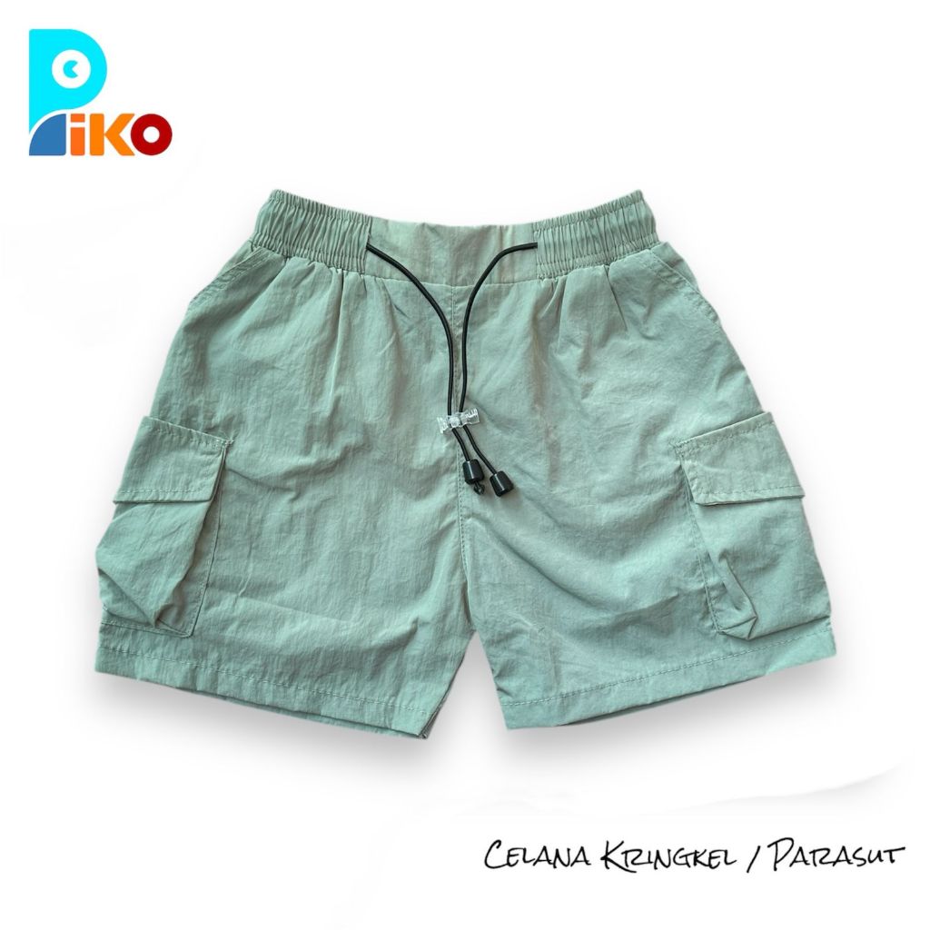 Piko Celana Cargo Pendek Anak unisex bahan Dusky crincle usia 3-10 tahun
