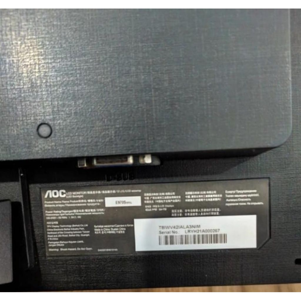 MONITOR LED AOC E97sw 19INCI - LED 19INCI