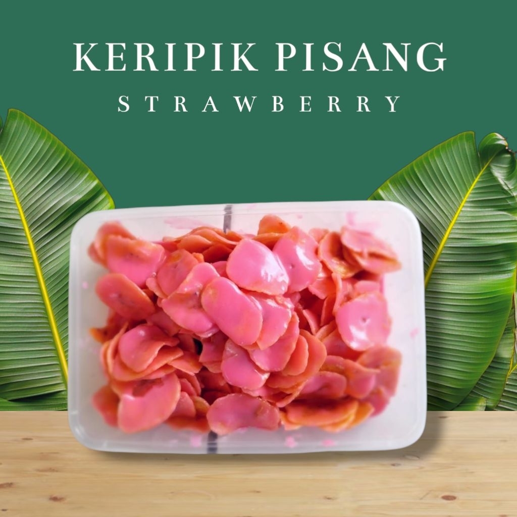 

Keripik Pisang Strawberry Premium 277gr – Box 500ml | Free Sumpit