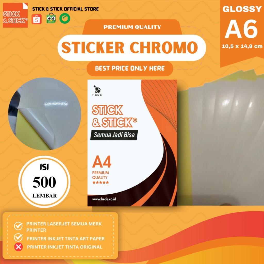 

STICKER CHROMO LINTEC A6 ISI 500 LBR PREMIUM / Label Produk, Stiker Custom, Label Pengiriman