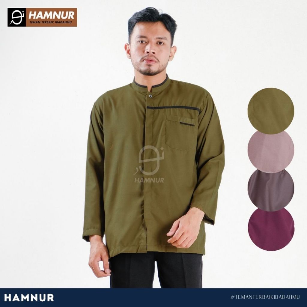 Baju Koko Katun Toyobo Polos Lengan Panjang Baju Muslim Pria Dewasa Baju Muslim Remaja Laki Laki Uku