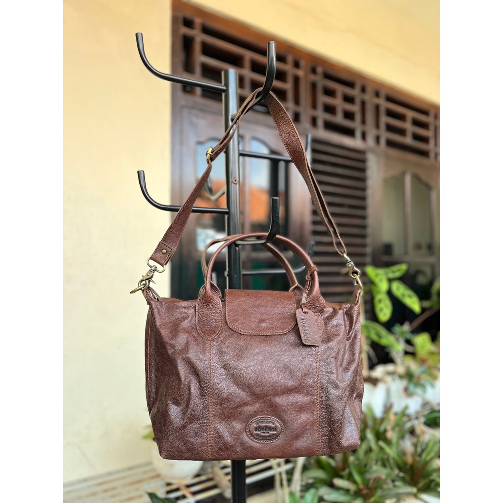 Tas Kulit Wanita ABEKANI CBAG Flap Hand Bag dengan Tali Panjang Ukuran Medium