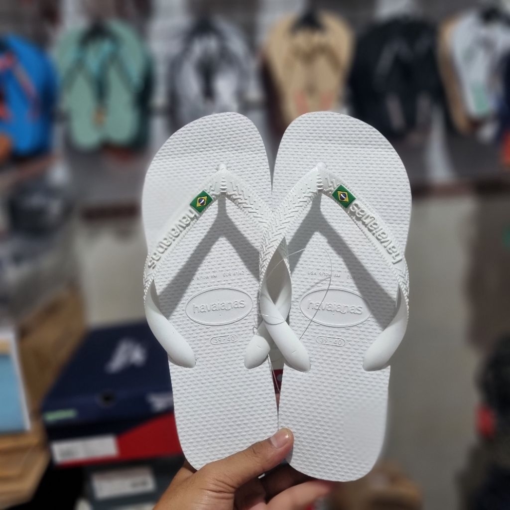 Sandal Pria Original Havaianas Brasil Fc - White