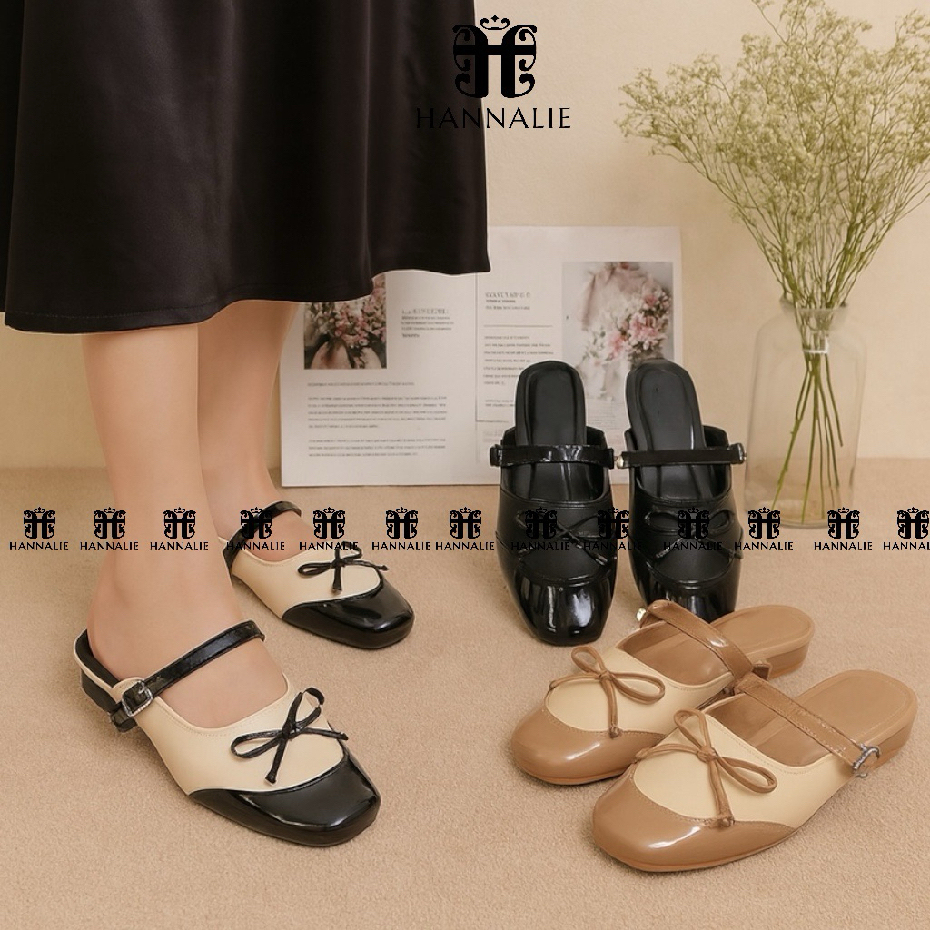 Sandal Selop Wanita Model Vintage Korea Terbaru DELLA Hak 2 cm