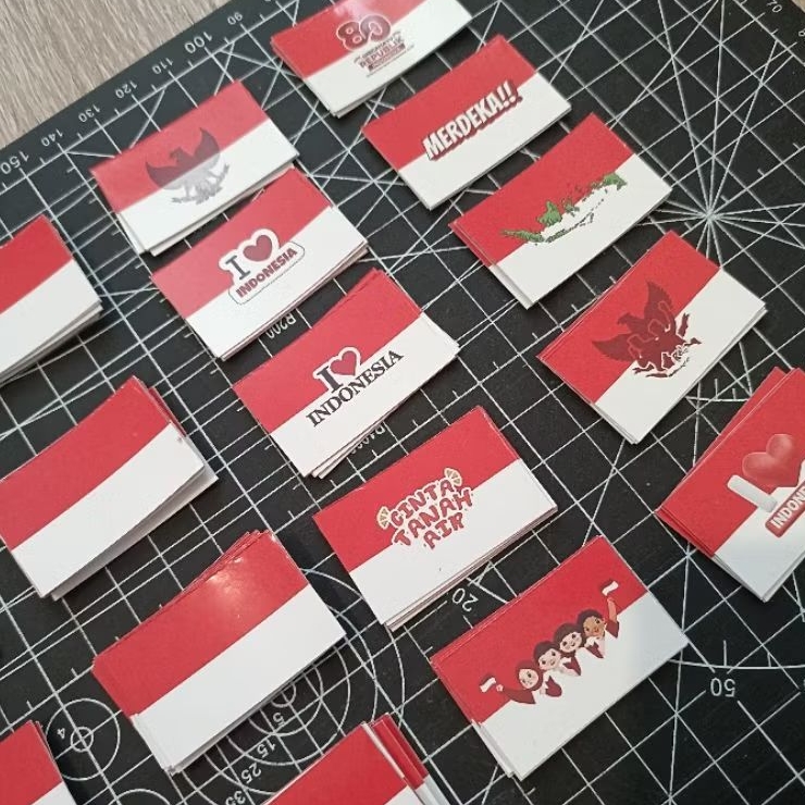 

READY siap kirim ANTI AIR 25 sticker pipi TIDAK LUNTUR Bendera Indonesia anti keringat makeup awet