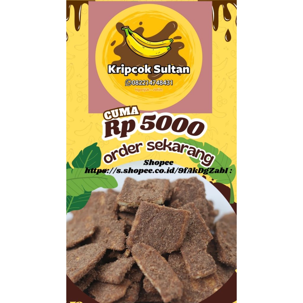 

kripik pisang coklat (kripcok) sultan asli pisang kepok