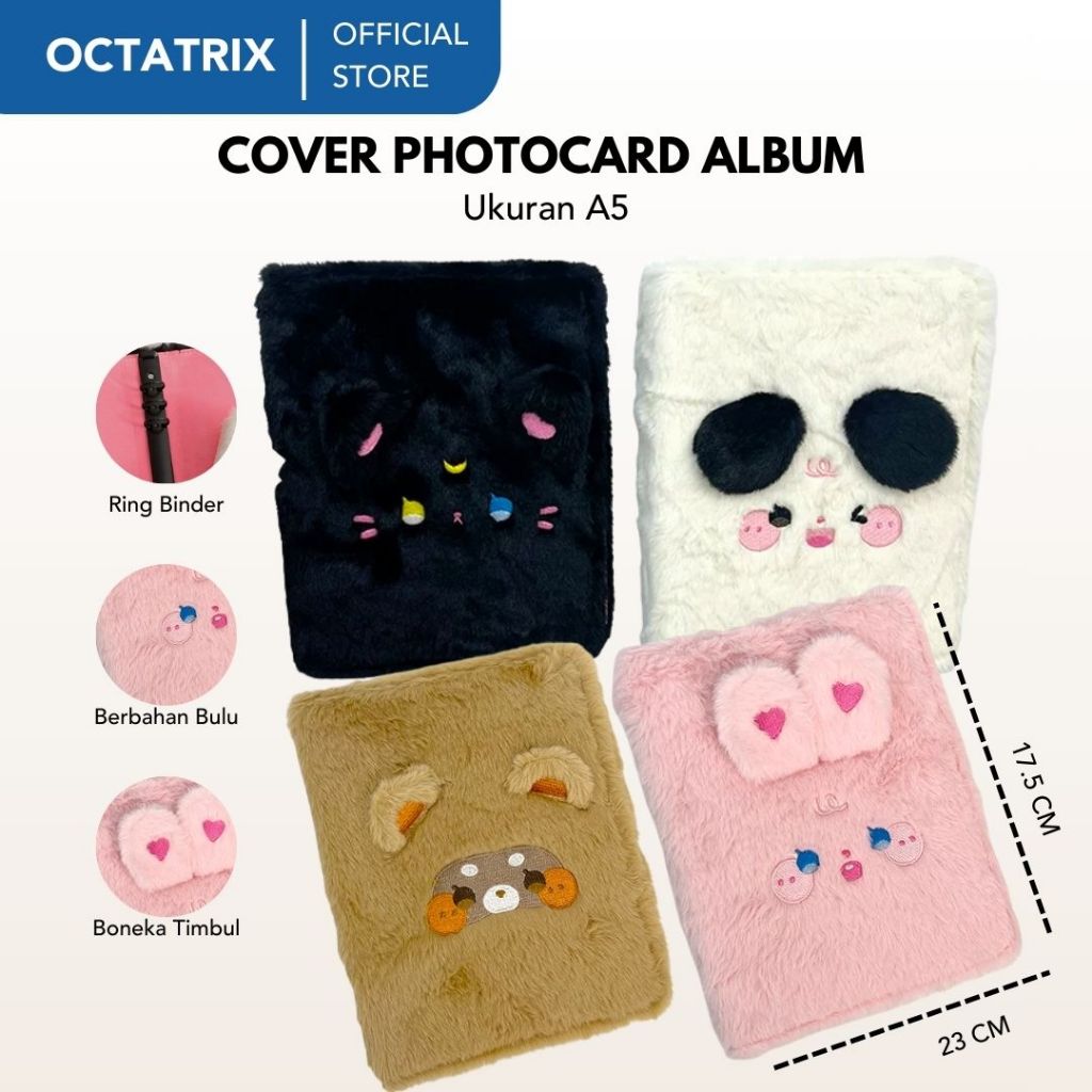 Photocard Binder Karakter A5 6 Ring Album Foto Tempat Penyimpanan Kartu Fluffy Edition