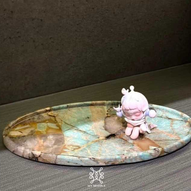 Amazon Green Oval Marble Tray | Luxury Marble Tray | Natural Stone