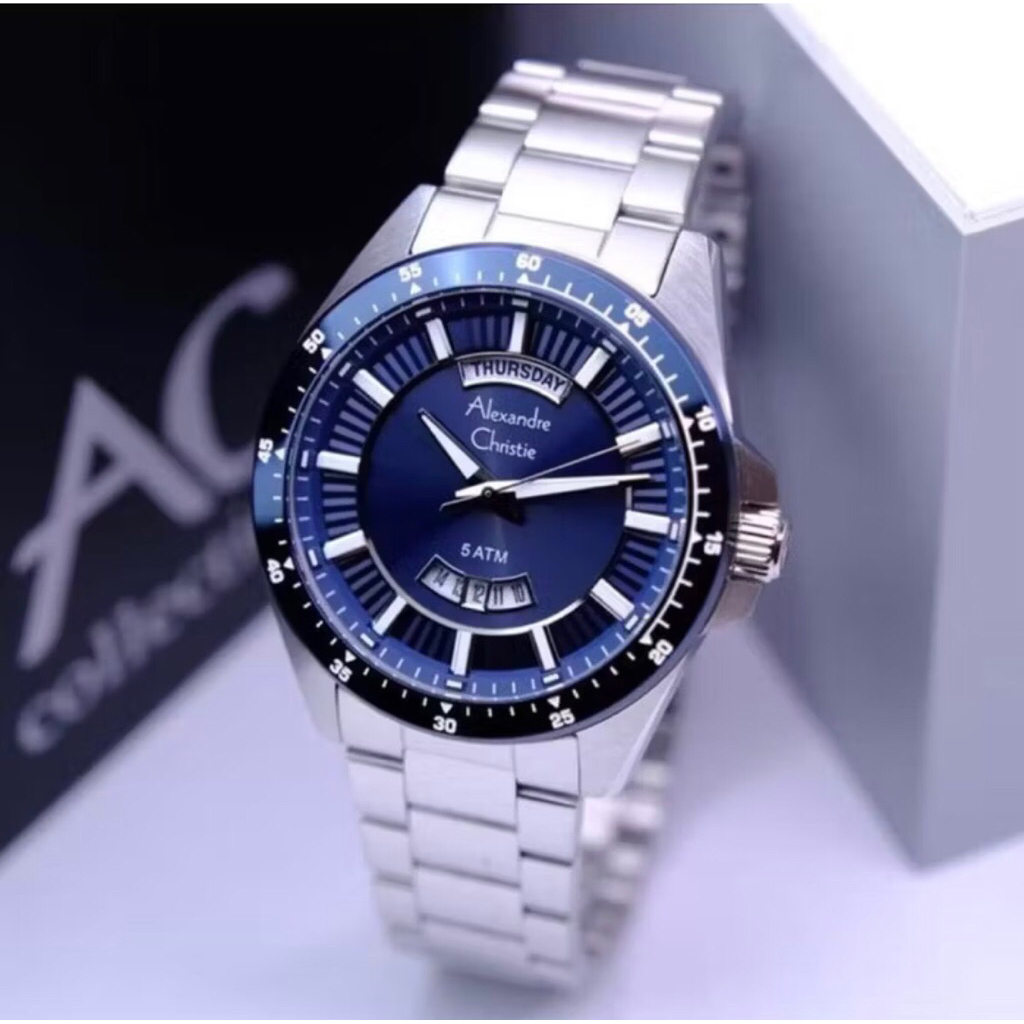 NEW  AC 6678ME JAM TANGAN PRIA ALEXANDRE CHRISTIE 6678ME / AC 6678 day-date [ ORIGINAL]