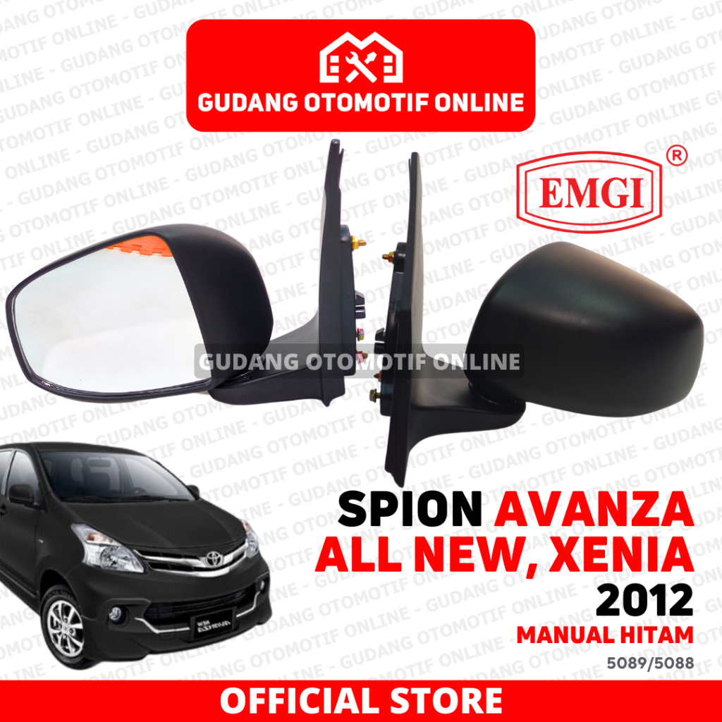 Kaca Spion Avanza All New Xenia Kiri Kanan Tahun 2012 - 2021 Manual Hitam EMGI Sepion