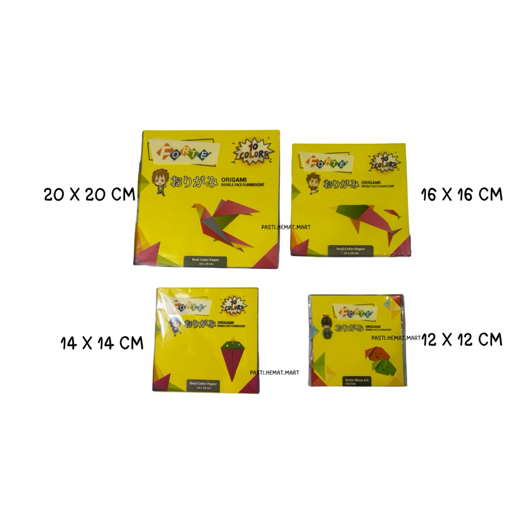 

Kertas Lipat Origami 2 Sisi Warna | FORTE 20 LBR | Ukuran 12X12 / 14X14 / 16X16 / 20X20
