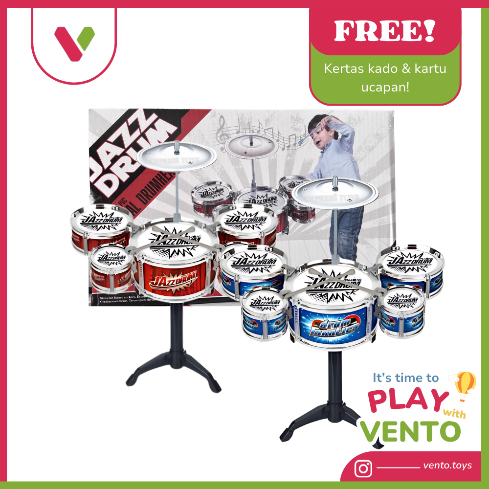 [VENTO TOYS] Drum Anak Jazz Drum Small set Drumband Anak