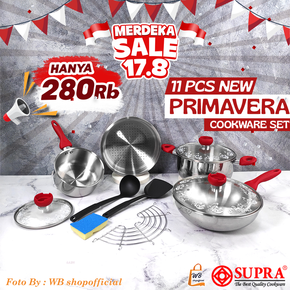 SUPRA Harga Ambya Special 17.8 PCS PrimaVera Cookware Set kemerdekaan sale