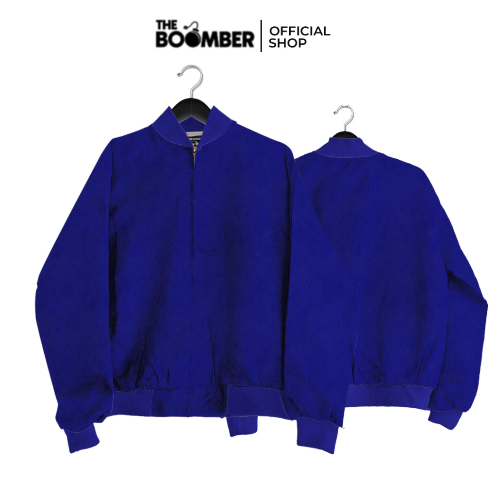 THE BOMBER - ALFRE JACKET BLUE Jaket Bomber Wanita Pria Unisex Leather Suede Biru