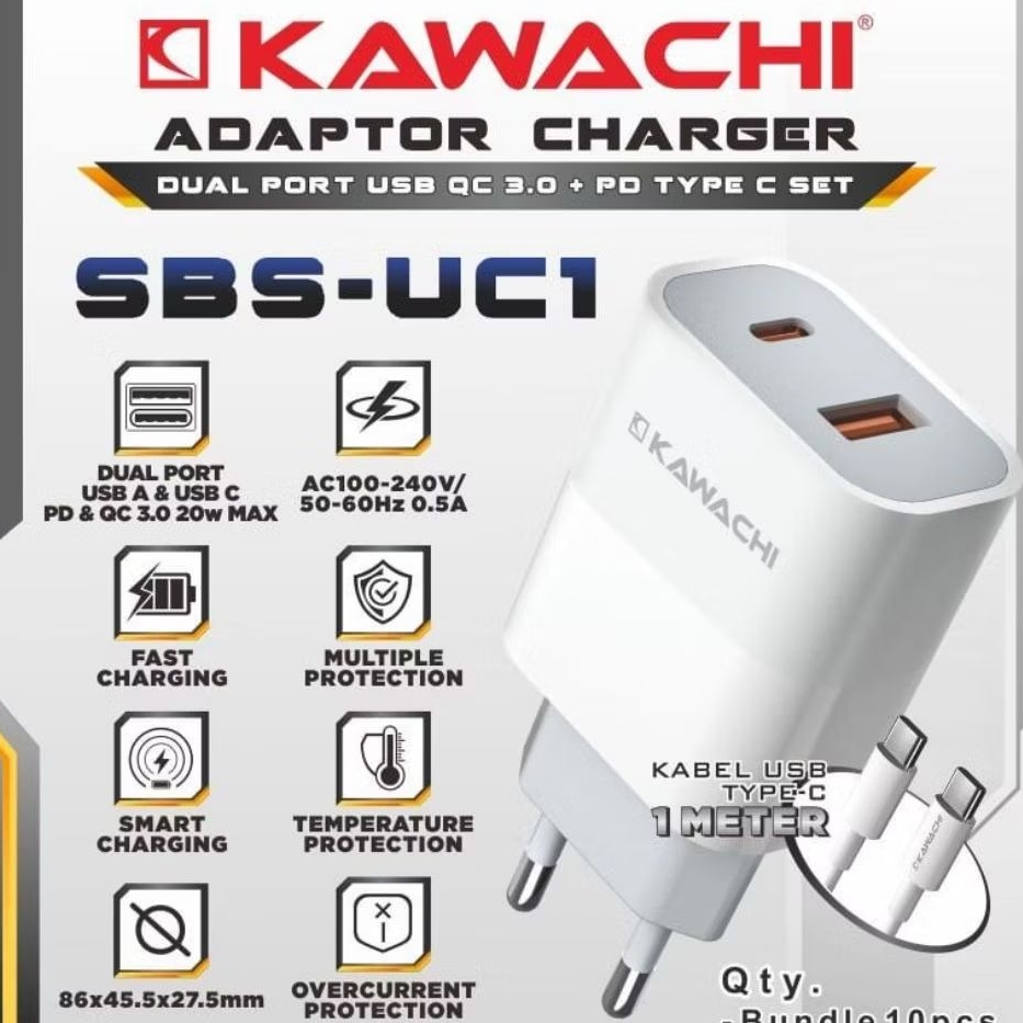 Adaptor Charger HP Senter Kepala Kawachi Satu dan Dual Port