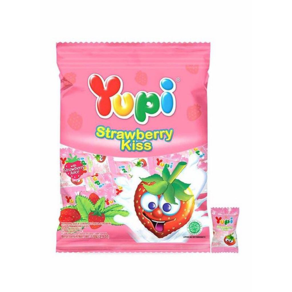 

Permen Yupi Strawberry Kiss 120gr