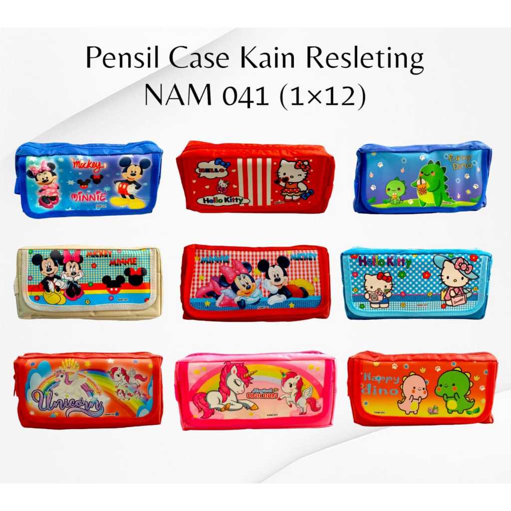 

Pensil case kain resleting NAM 041 MOTIF / tempat pensil murah
