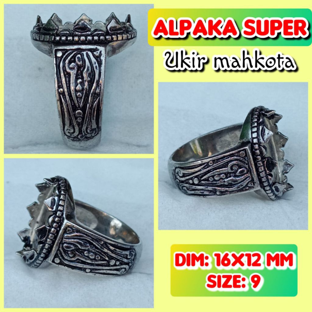 Ring Emban Batu Akik Dan Permata Alpaka Super Mahkota.29