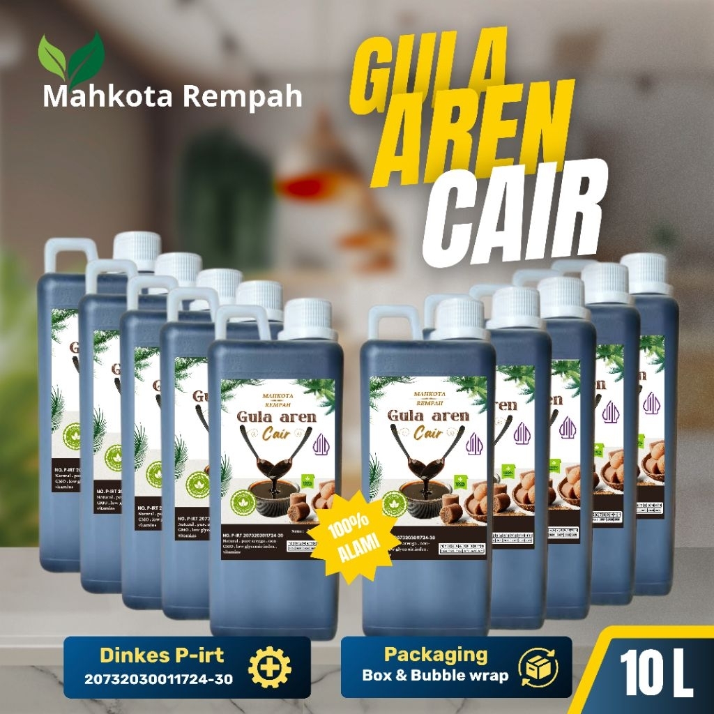 

Paket Gula aren cair 10 LITER / PLAM SUGAR / Organik 100% / Premium quality