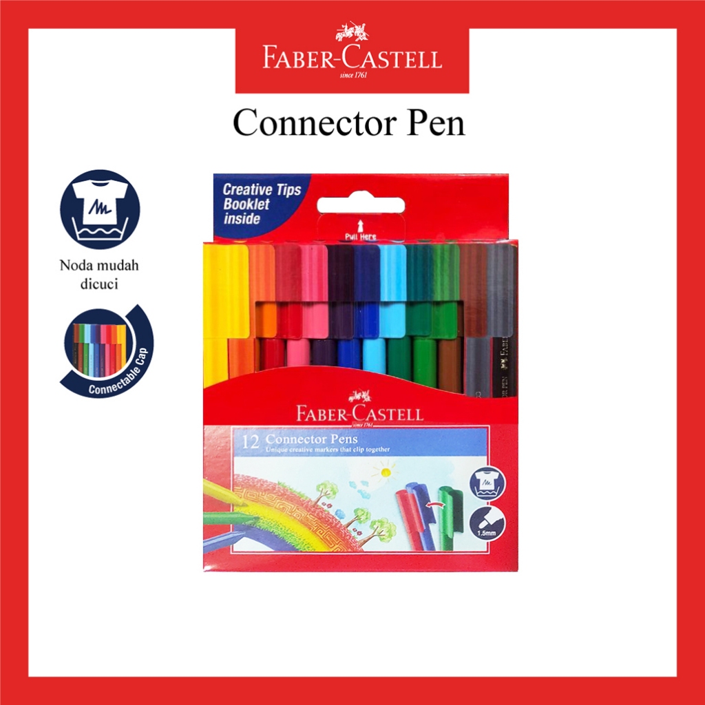 

Konektor Pen Faber Castell / Spidol Warna Connector Pen Set 12 Warna / Souvenir Ulang Tahun