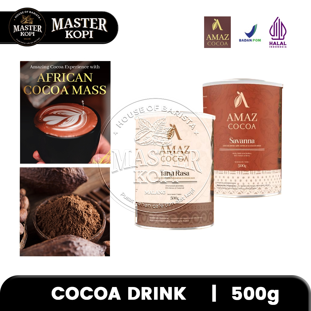 

Premium Cocoa Powder AMAZ Minuman Cokelat Coklat Drink African Cocoa Mass - 500 gr