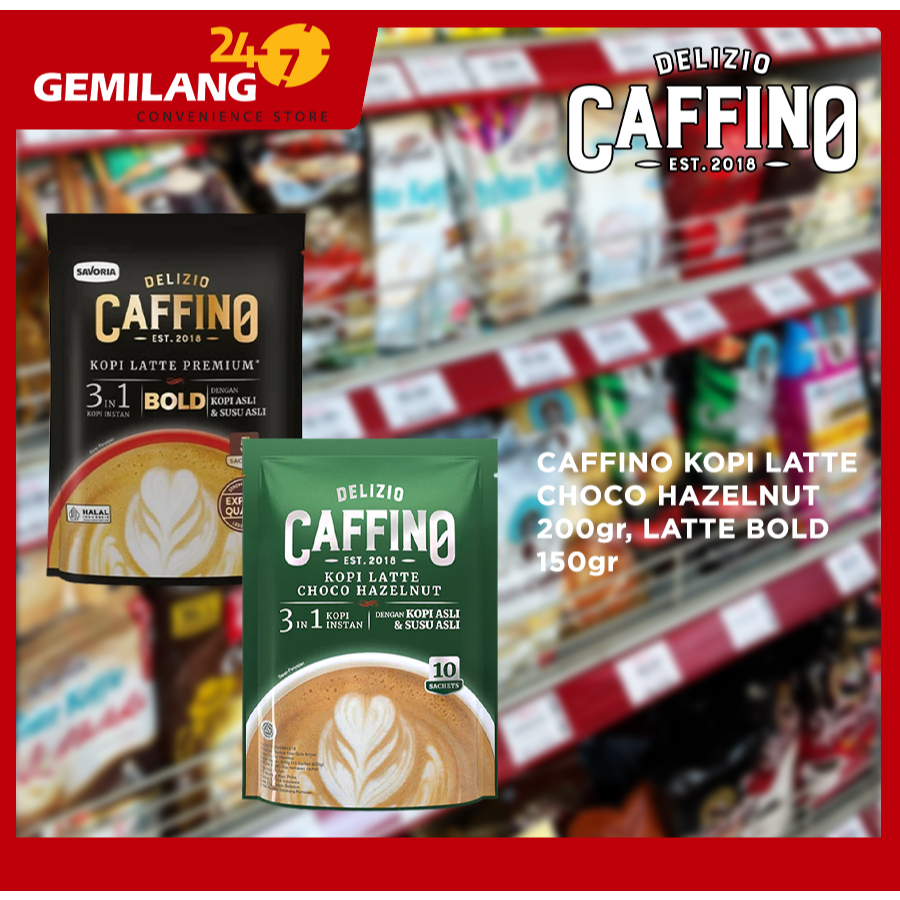 

CAFFINO KOPI LATTE BOLD 150gr, CHOCO HAZELNUT 200gr