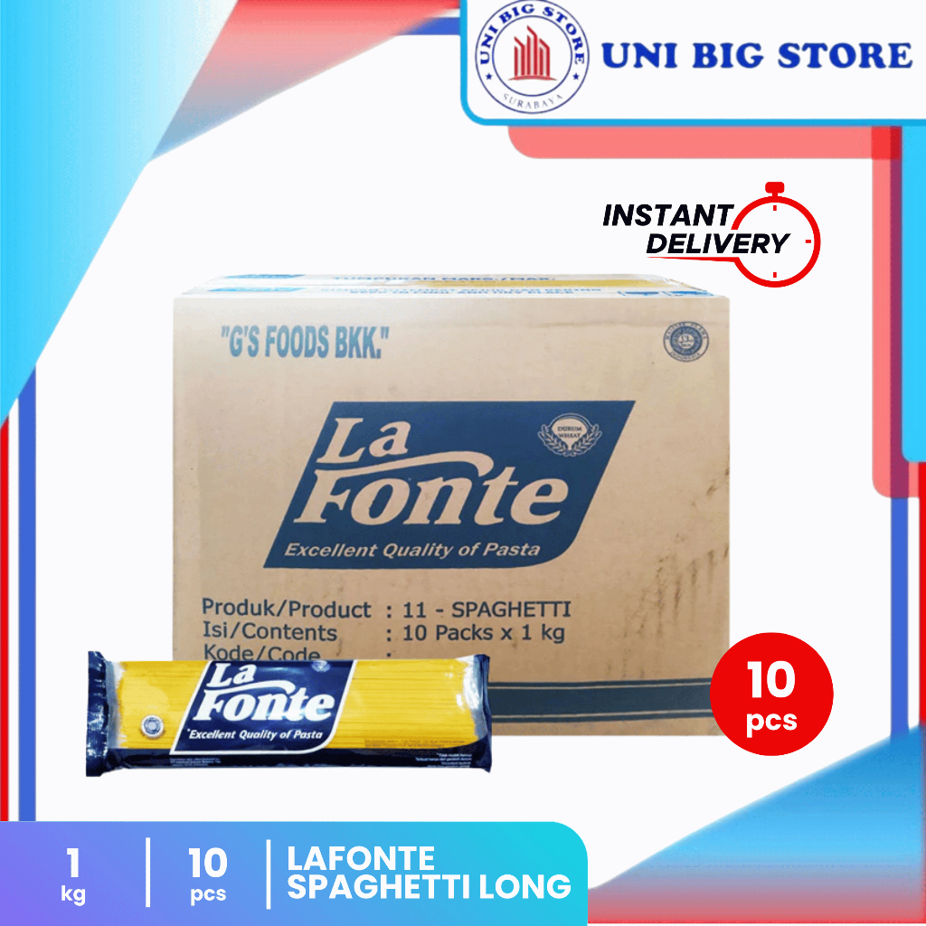 

La Fonte Spaghetti LONG 1 kg x 10 pcs DUS Pasta Mie Spagetti Spageti